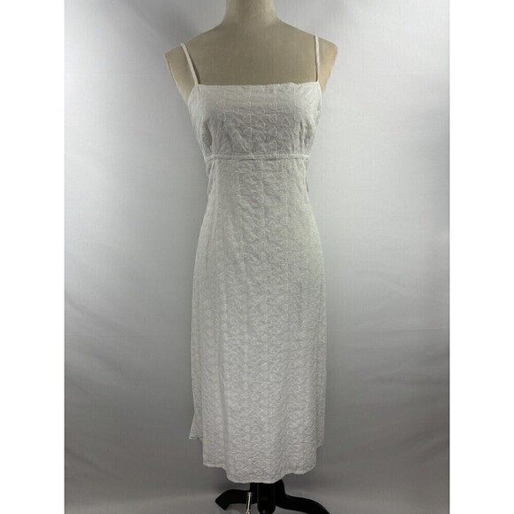 LPA Janina Sundress Summer Dress White Large Heart Eyelet Cut Out Back - Picture 3 of 13
